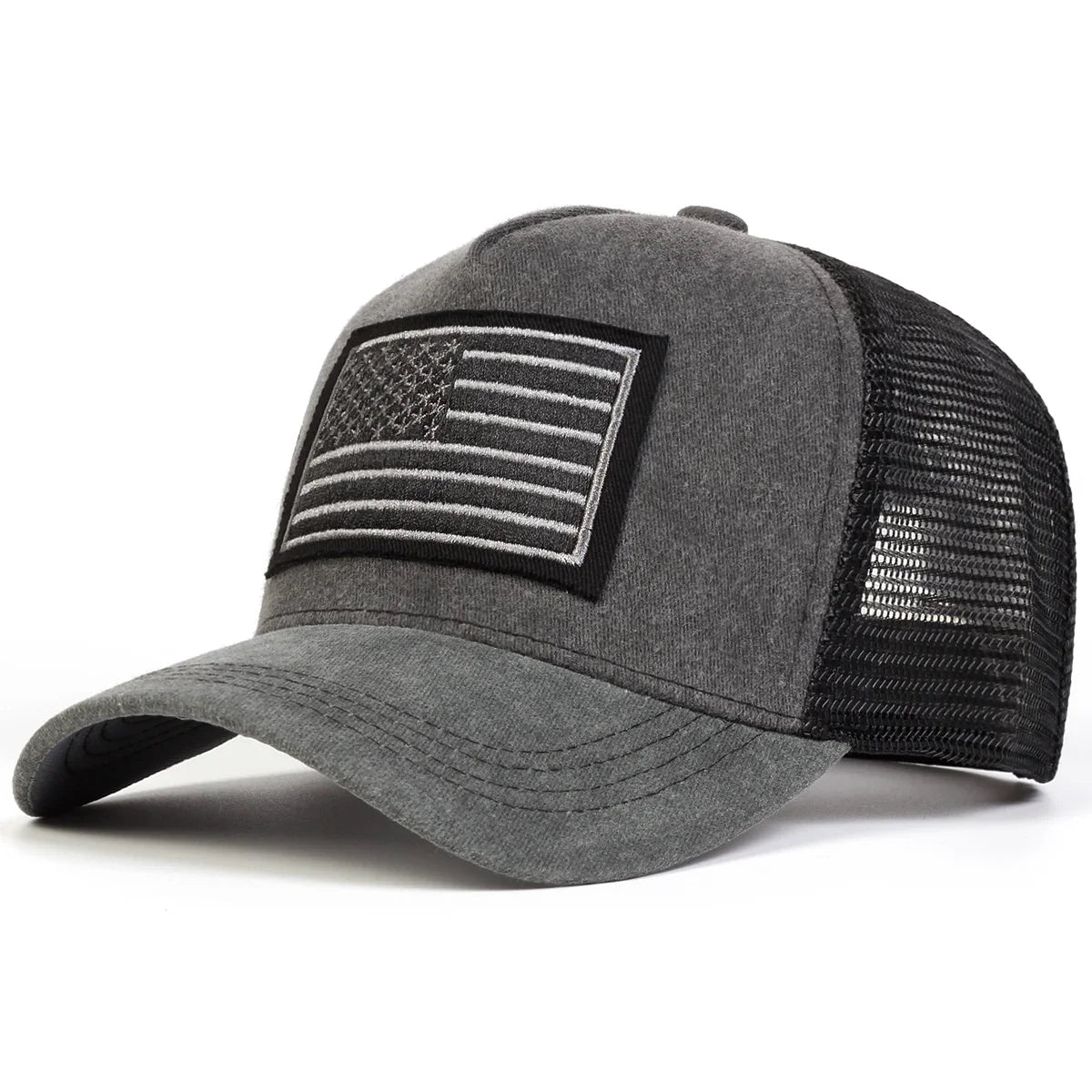 Unisex American Flag Embroidery Washed Baseball Caps