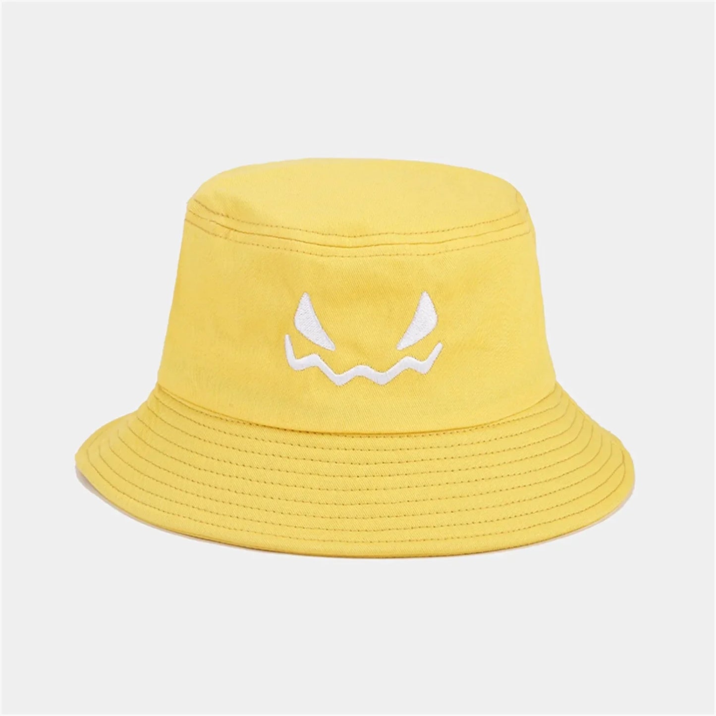 Halloween Pumpkin Embroidery Bucket Hat Double Sides