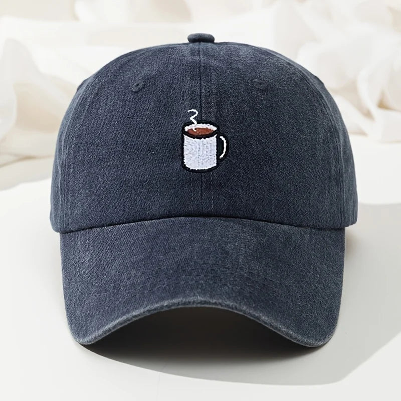 Baseball Cap Retro Washed Casual Hat Cup Embroidered Curved Hip Hop Hat Fishing Hat