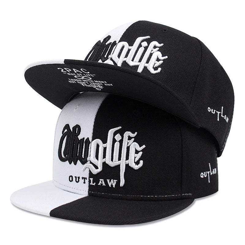 2025 Fashion Fastball CAP Thug Life Embroidery Hip Hop Baseball Cap Snapback Hat