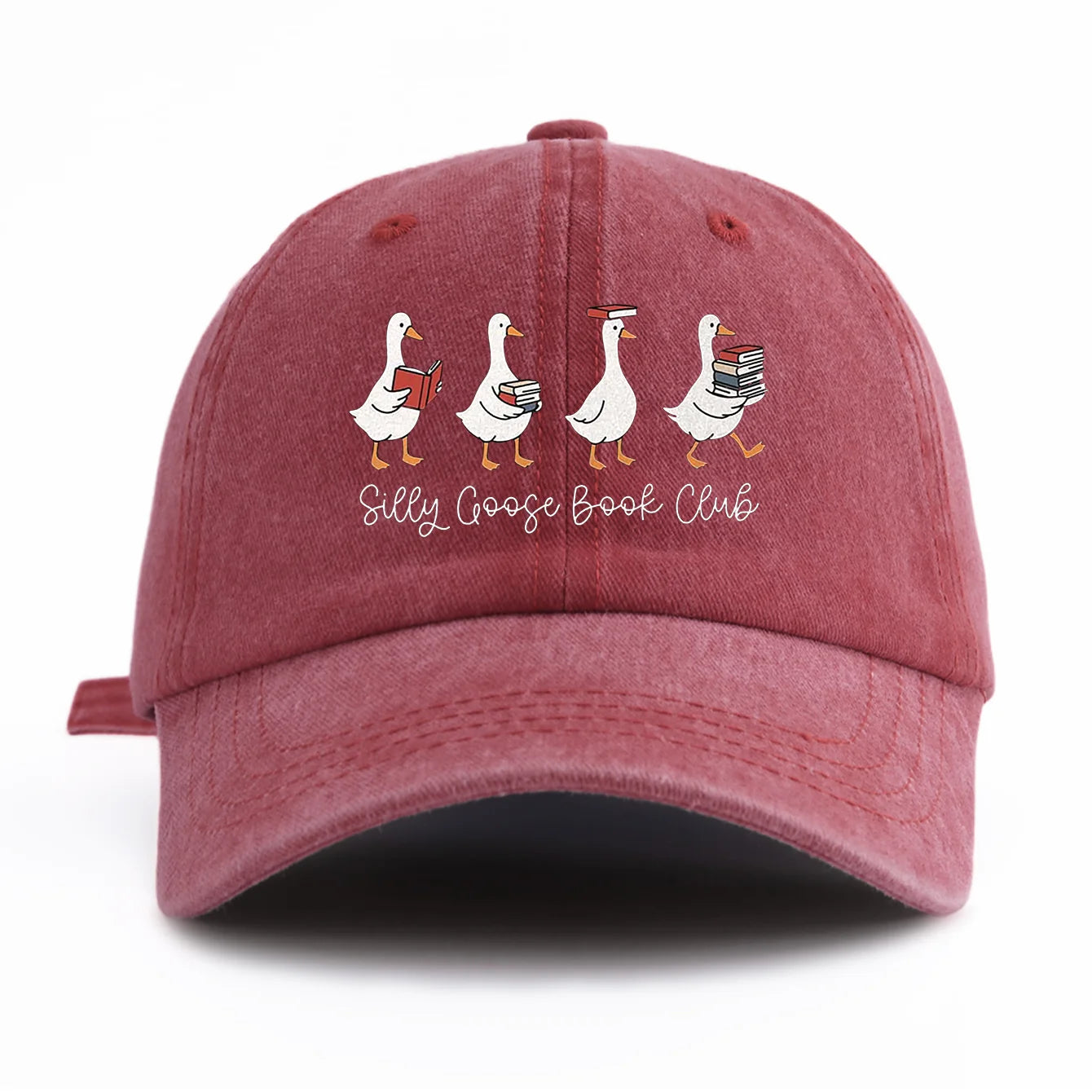 SILLY GOOSE Print Washed Baseball Cap For Adults