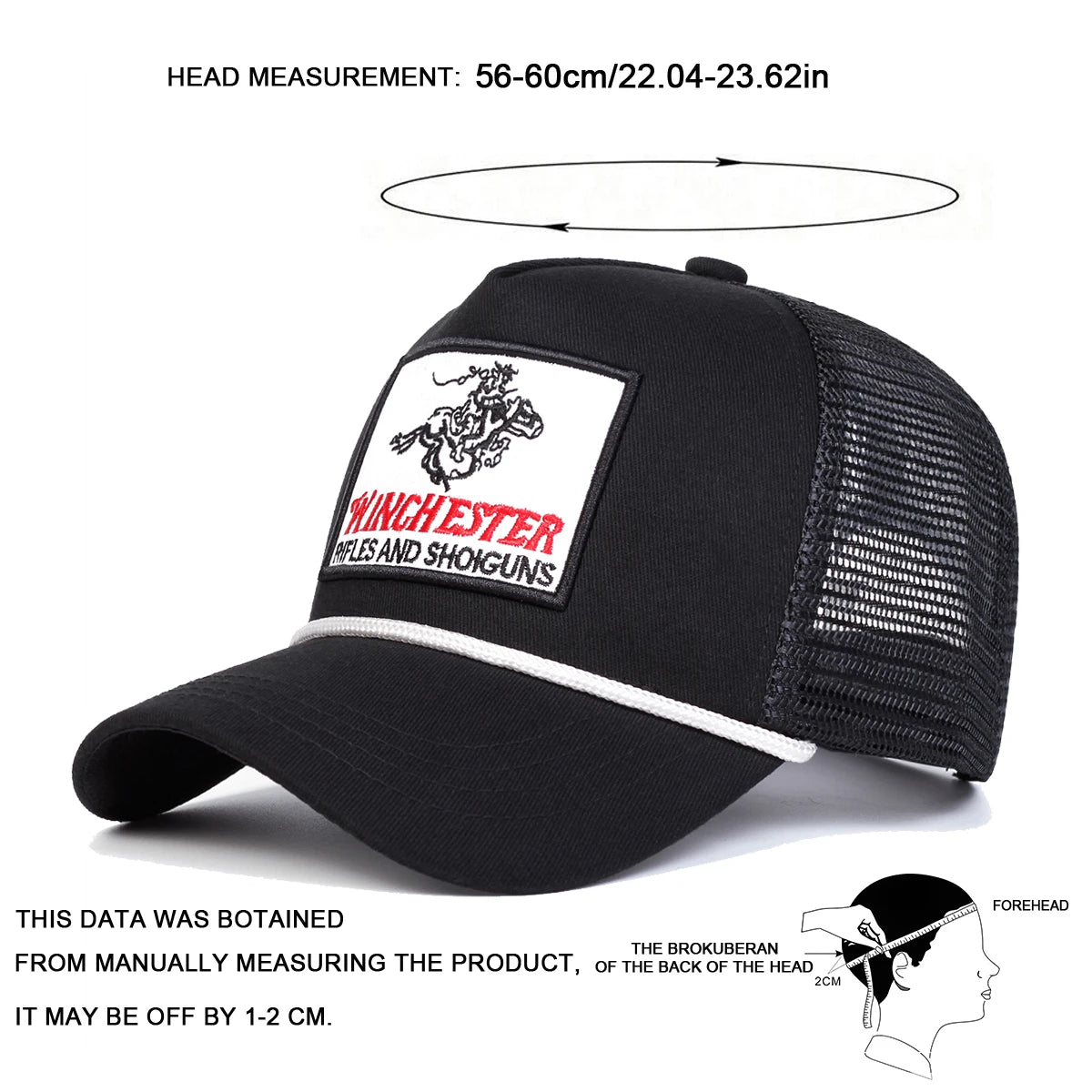 Unisex WINCHESTER Letter Embroidery Baseball Caps Sunscreen Hat