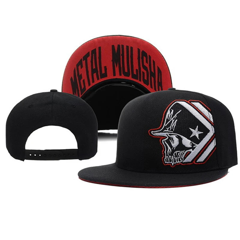 Unisex Skeleton Embroidery Snapback Caps For Women Men