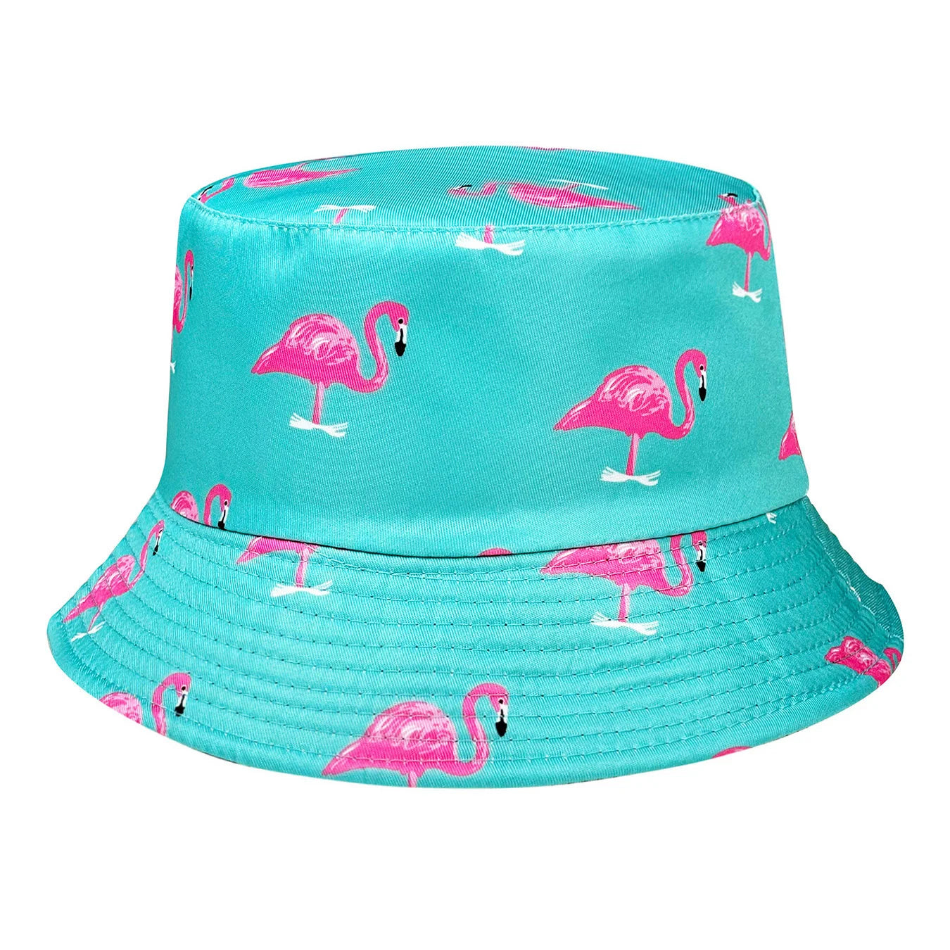 Cartoon Flamingo Print Bucket Hat Lightweight Design Foldable Sun Hat