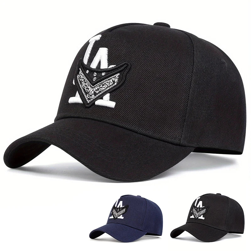 Unisex LA Mask Letter Embroidery Hip-hop Hats Baseball Caps Sunscreen Hat