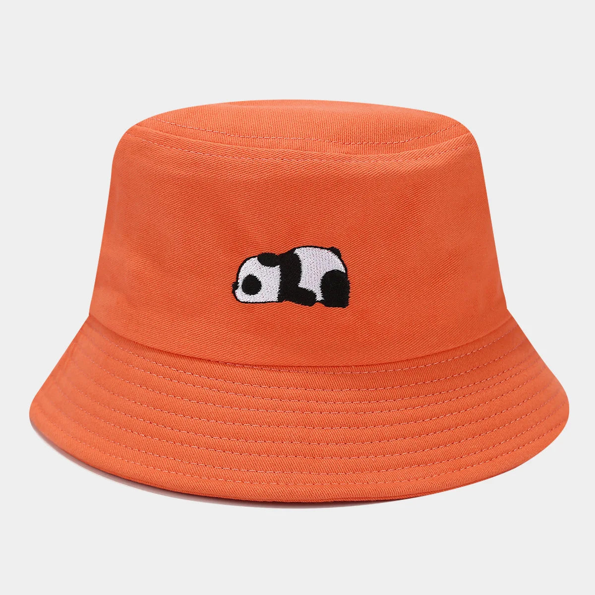 Fashion Cartoon Panda Funny Black White Bucket Hat For Men Women