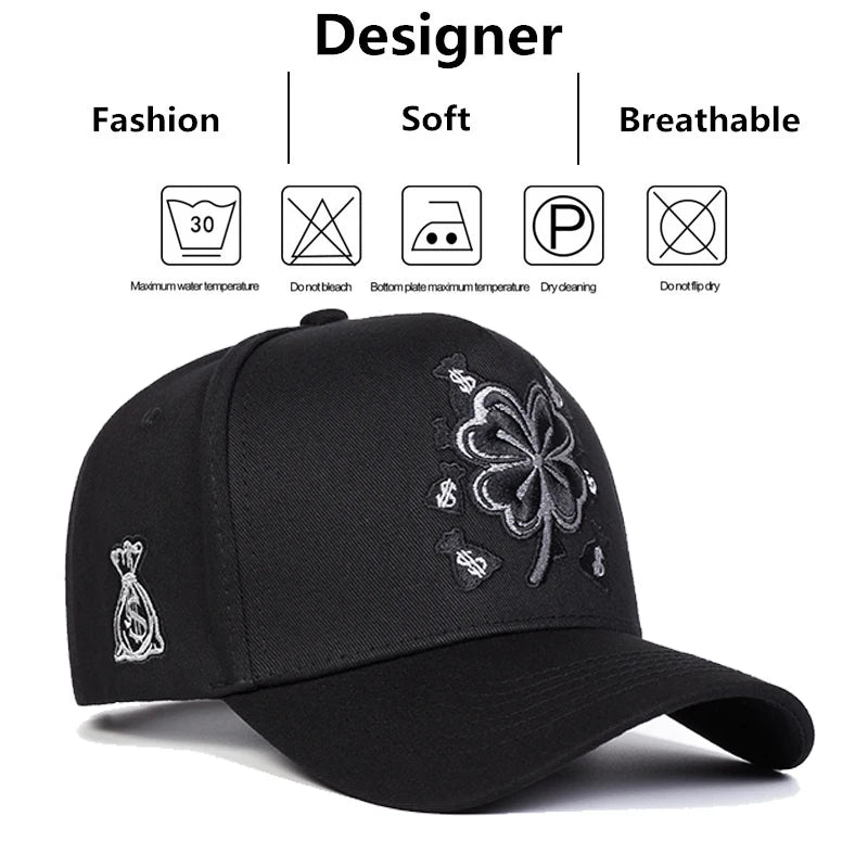 Unisex Four-Leaf Clover Embroidery Baseball Caps