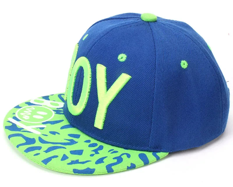 Unisex Kids Embroidered Hip Hop Snapback Cap