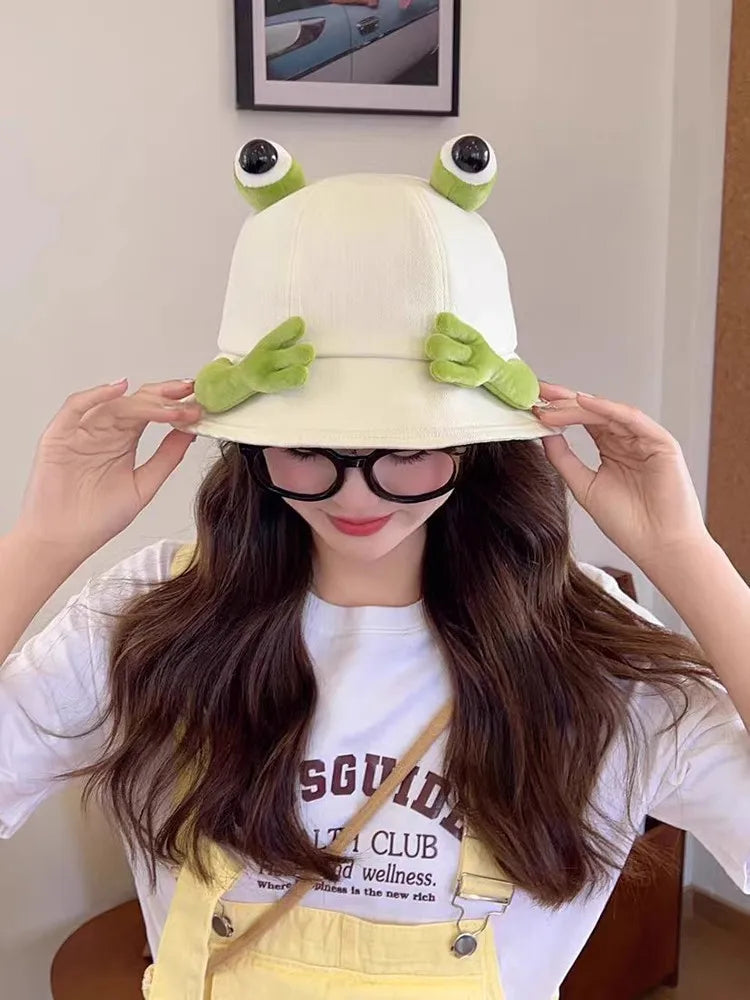 2024 New Cute Big Eyes Frog Bucket Hats