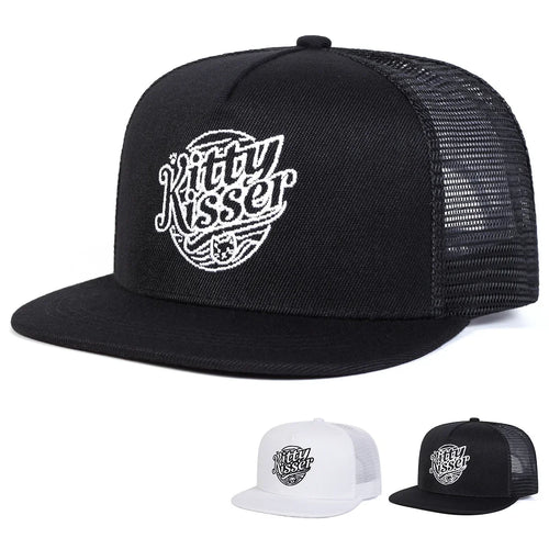 Unisex Kitty Kisser Letter Embroidery Hip-hop Net Hats