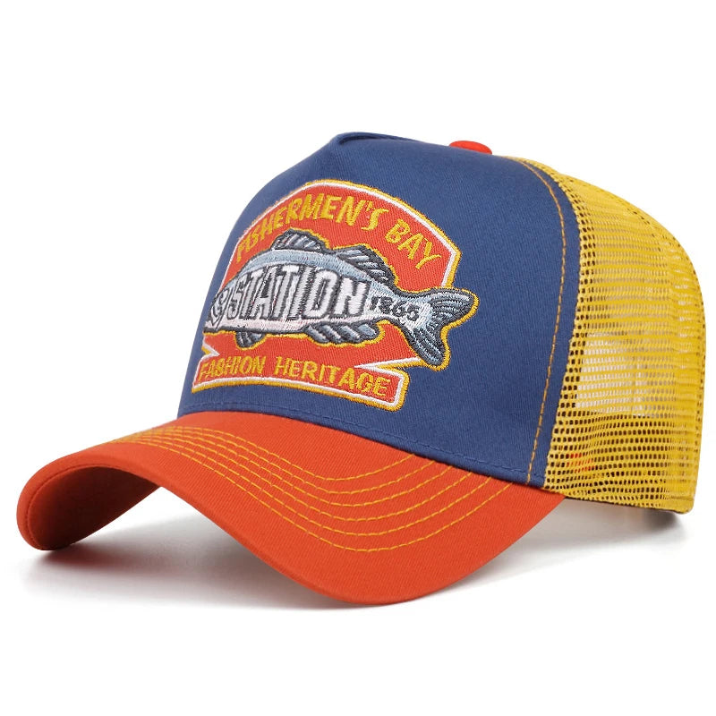 2025 New STATION Fishbone Embroidery Men's Baseball Hat