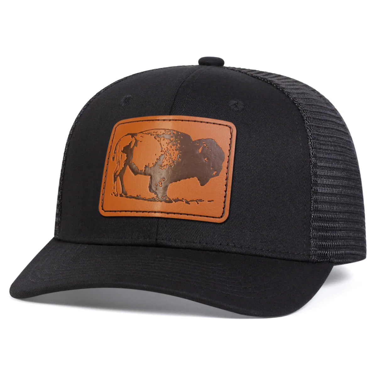 Unisex Yak Leather Label Baseball Net Caps