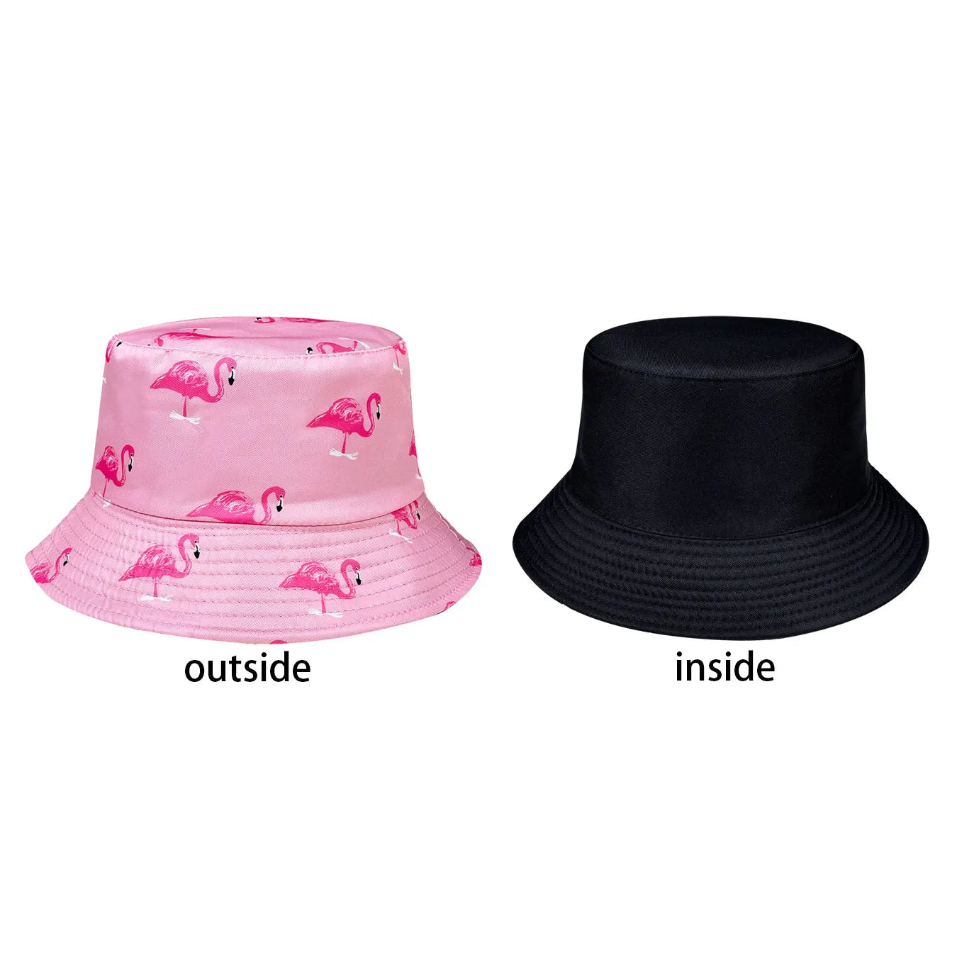 Cartoon Flamingo Print Bucket Hat Lightweight Design Foldable Sun Hat