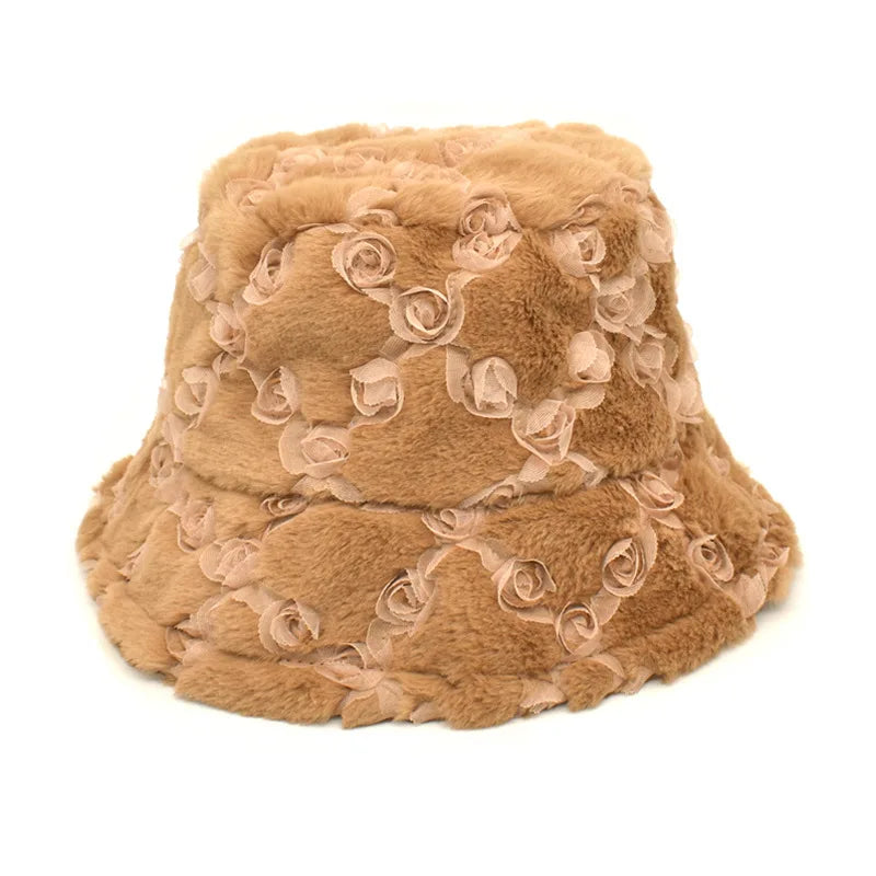 Winter Bucket Hat Women's Fashion Leopard Panama Warm Hat For Women