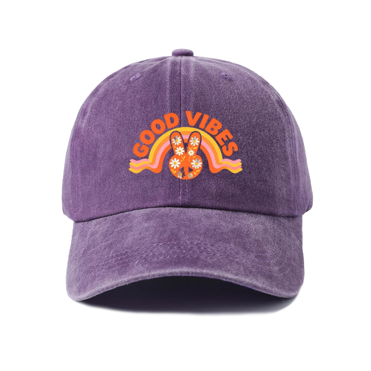 Good Vibes Rabbit Graphic Baseball Cap