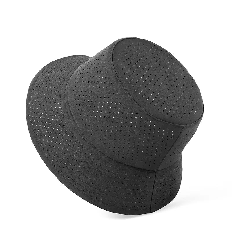 Summer Sun Hat Men Women Quick-drying Mesh Panama Cap Outdoor Flat Top Bucket Hat