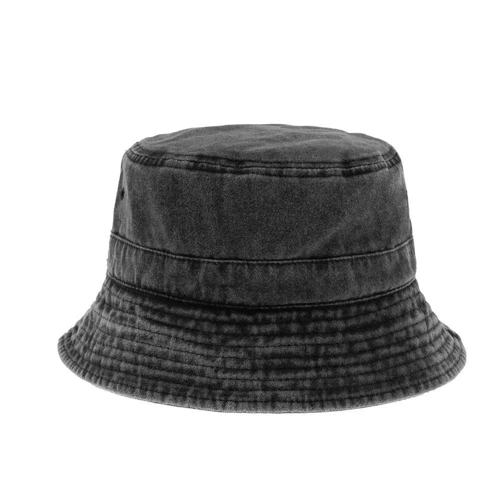 Fashion Denim Washed Bucket Hat Retro Foldable Fisherman Cap For Women Men