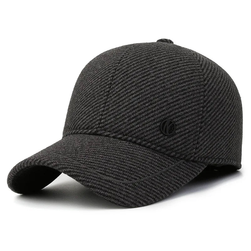 Auturnn Thick Warm Men Winter Baseball Cap With Ear Flaps