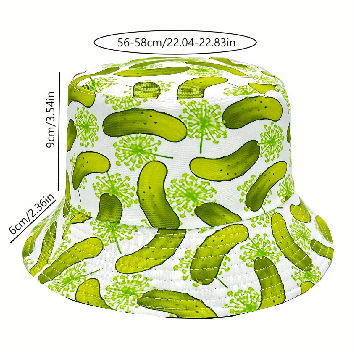 Unisex Reversible Cucumber Print Pattern Bucket Hat