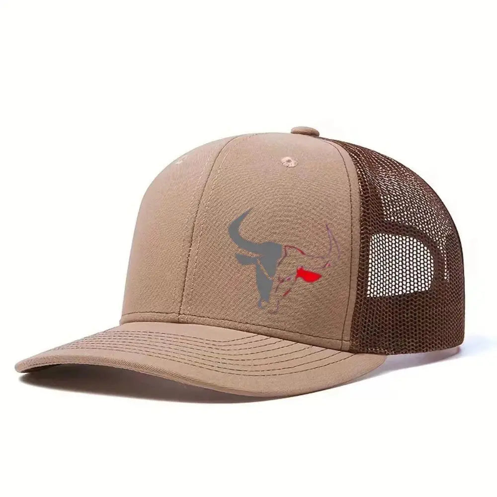 Casual Bull Head Print Summer Baseball Cap Mesh