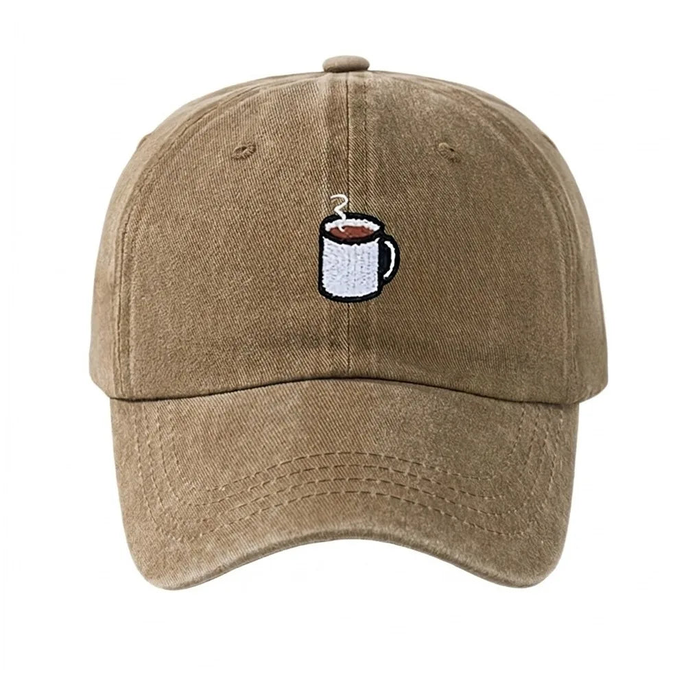 Embroidered Coffee Cup Baseball Cap
