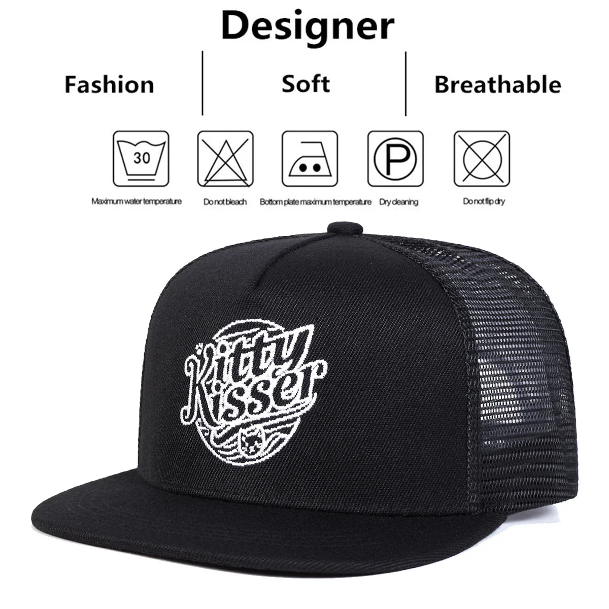 Unisex Kitty Kisser Letter Embroidery Baseball Caps Snapback Caps