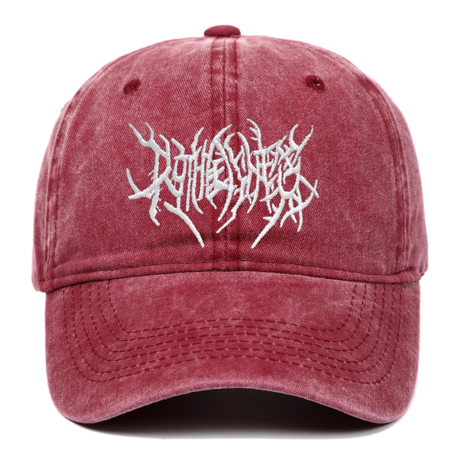 Fashion Washed Baseball Caps for Men Women Goth Rock Embroidered Casual Cap