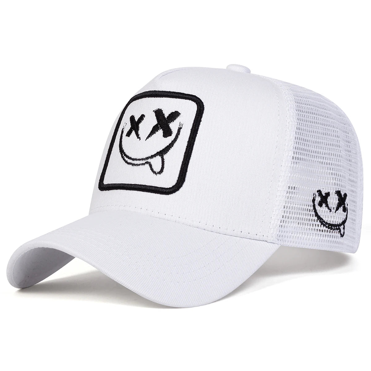 Unisex XX Smiling Face Embroidery Baseball Caps Hip Hop Hat Sunscreen Hat
