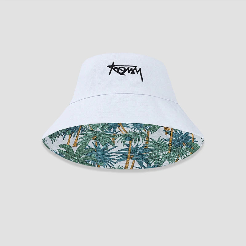 Big Head Size Bucket Hat Male Reversible Hawaii Korean Spring Hats
