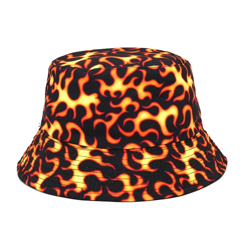 Vintage Rainbow Printed Fishing Hat Bucket Hats For Women Men