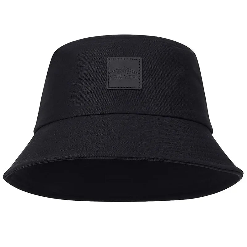 Unisex New York Leather Label Personality Bucket Hats Fishermen Caps