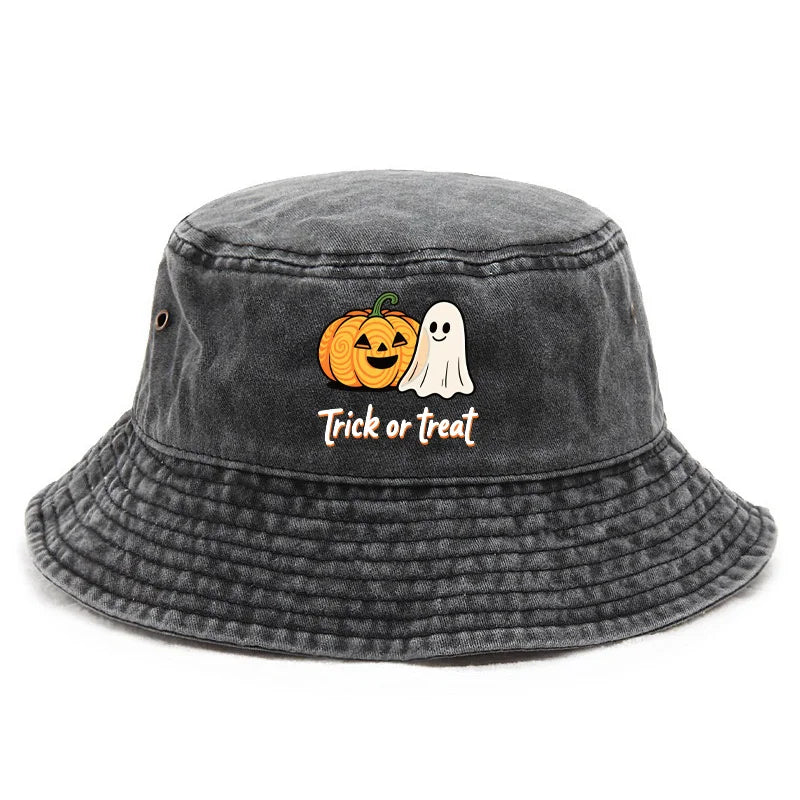 Halloween Themed TRICK OR TREAT Printed Bucket Hat