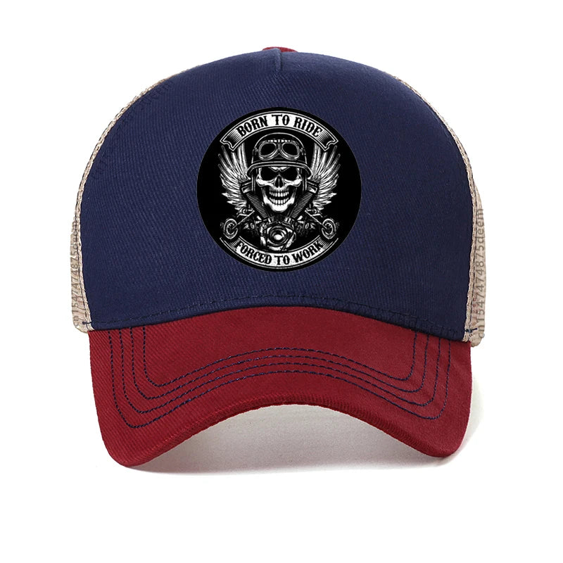 Born To Ride Forced To Work Funny Men Hat Fashion Motorcycle Lovers Baseball Cap