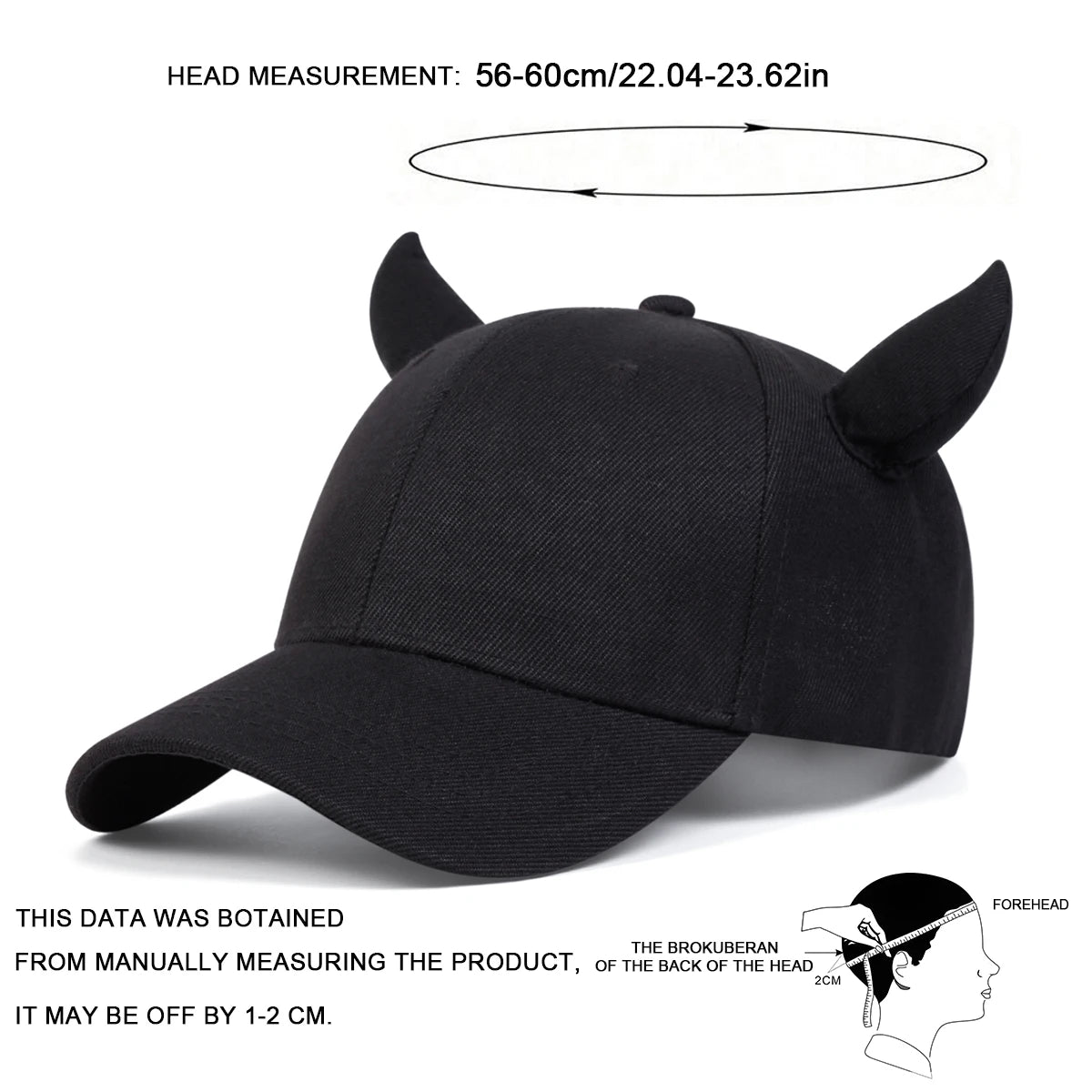 Unisex Personalized Bull Horn Baseball Caps