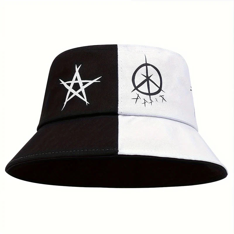 Eyes Graffiti Printed Fisherman Hat Outdoor Fishing Sun Hat