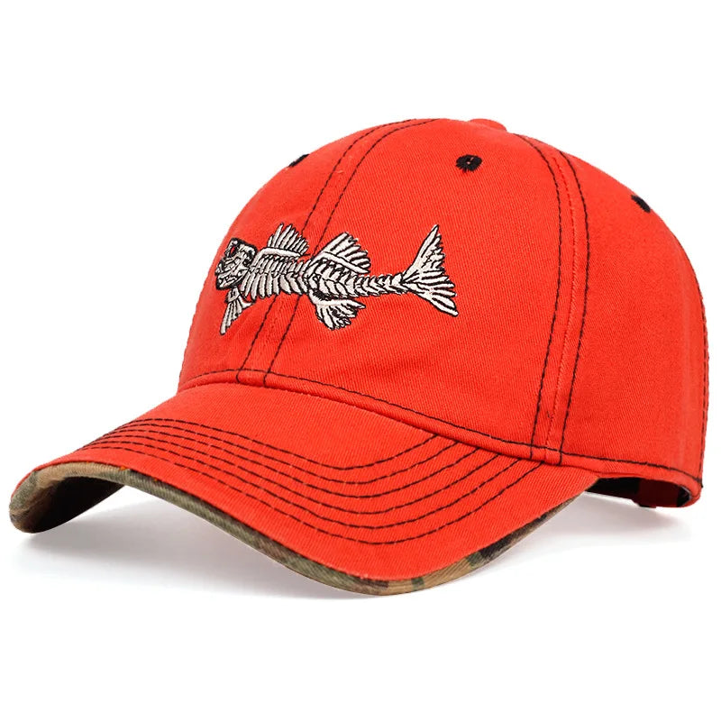 Fishbone Embroidered Baseball Cap