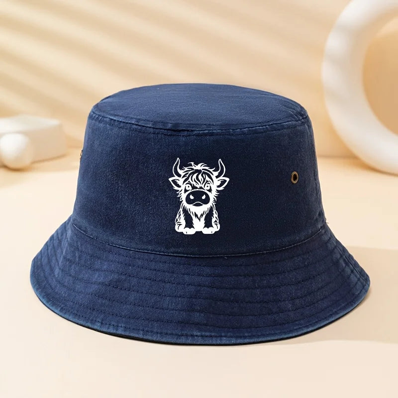 Fashionable And Versatile Scottish Cow Print Bucket Hat