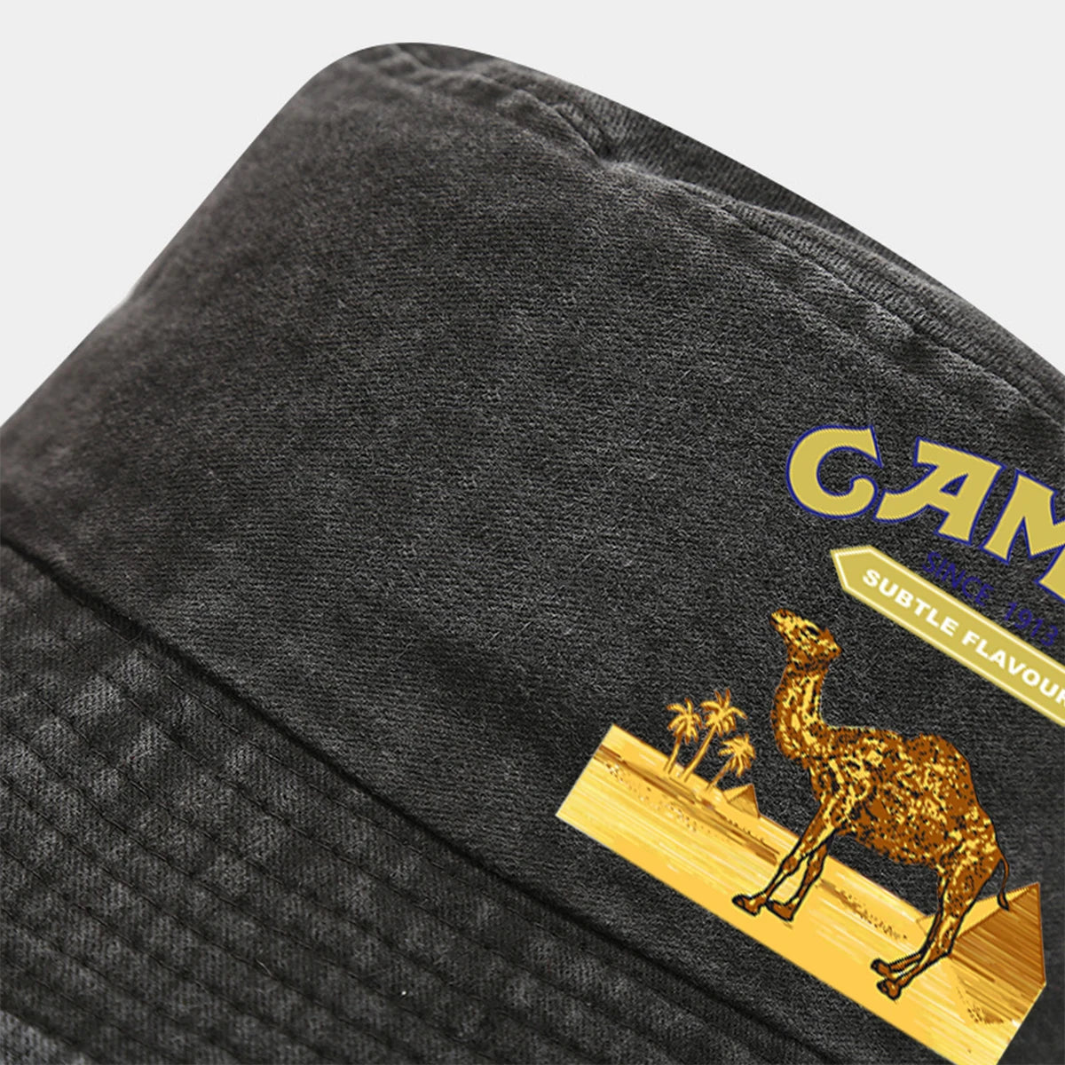 "Camel Trophy" Printed Washed Retro Sunshade Bucket Hat Outdoor Fashion Accessory
