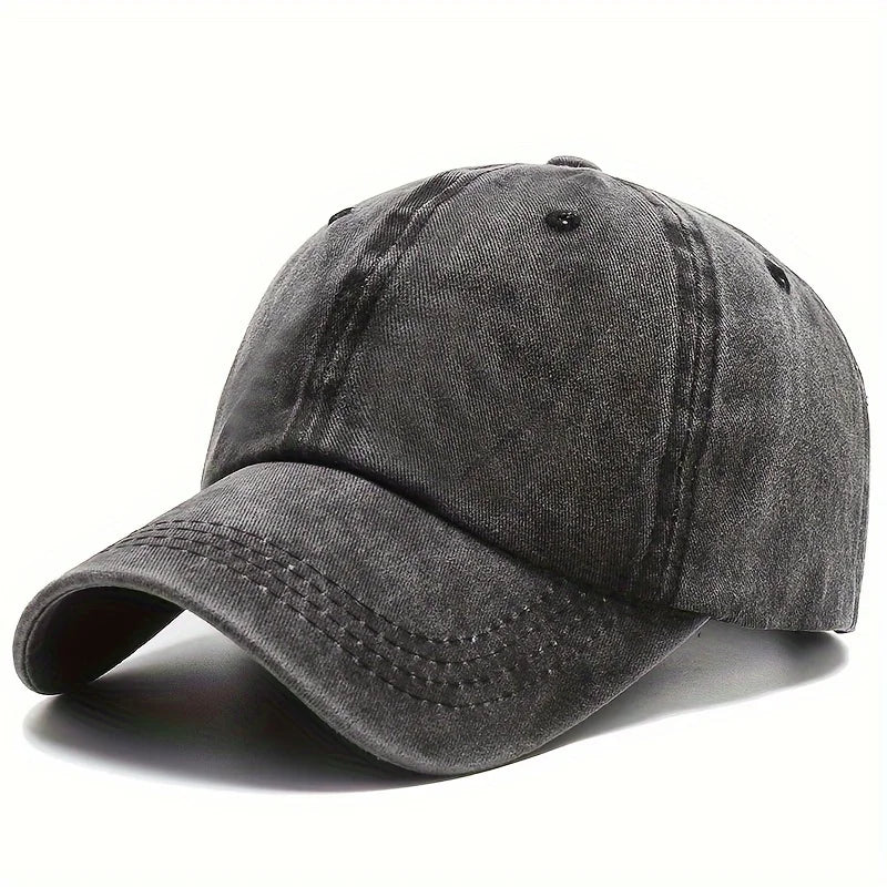 Solid Washed Denim Baseball Cap Vintage Unisex Cotton Sport Hat Outdoor Women Men