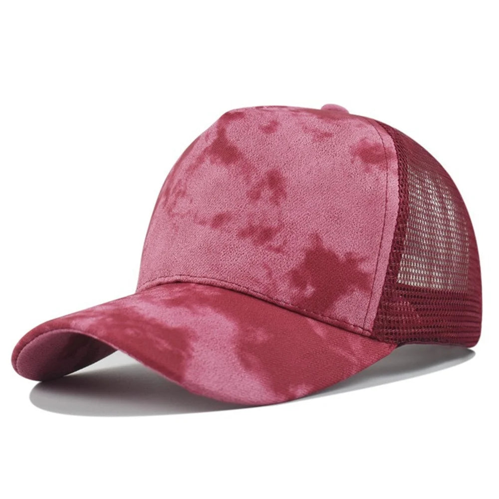 Summer Mesh Baseball Cap Women Men New Outdoor Tie Dyeing Design