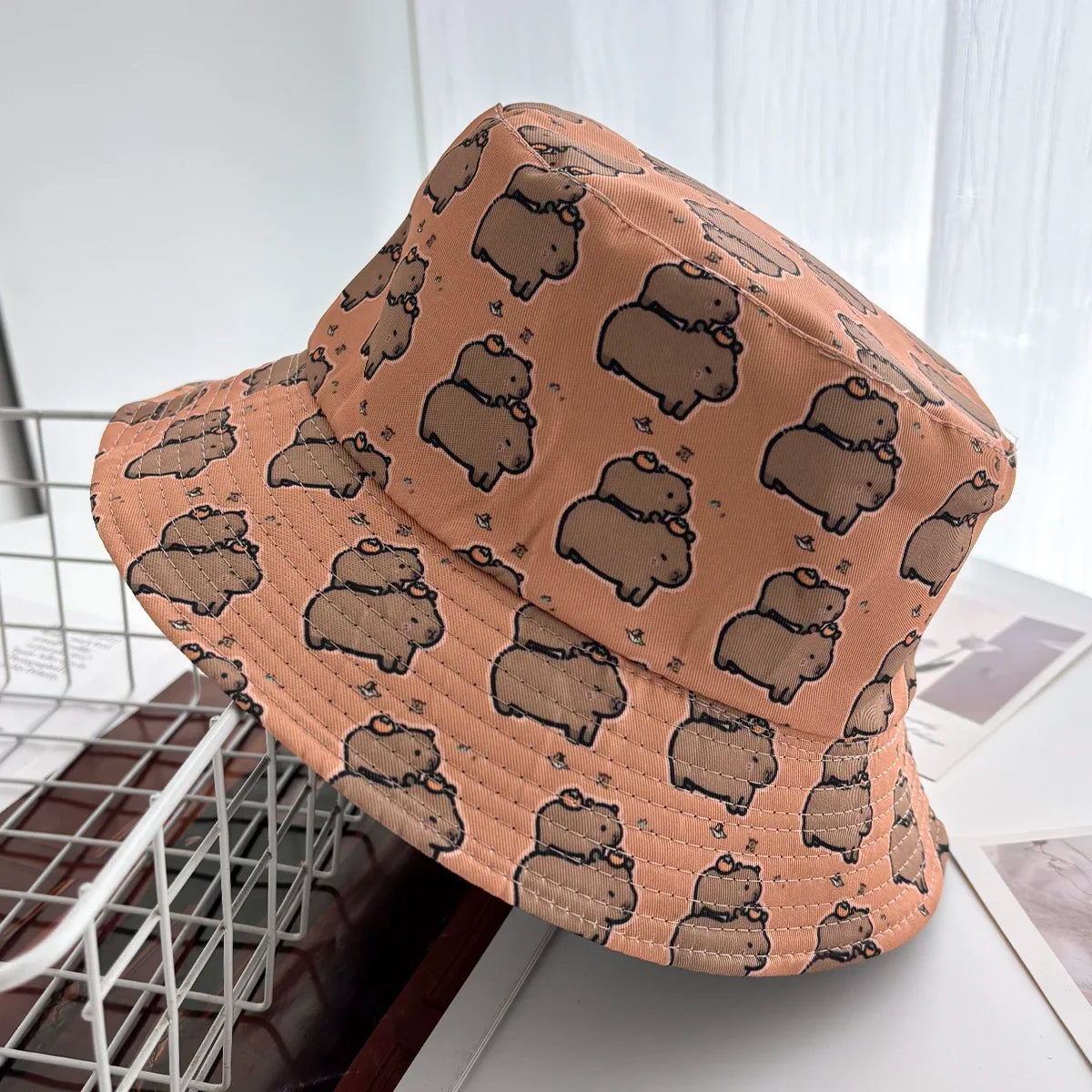Cartoon Duck Bucket Hat Cool Cute Pattern Fisherman Hats Yellow Duck Printing Panama Cap For Men Women