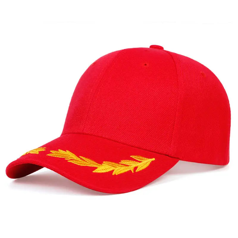 Unisex Hat Brim Wheat Ear Embroidery Snapback Baseball Caps
