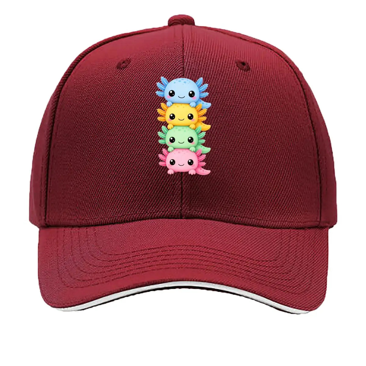 Cute Pastel Axolotl Friends Stack Sandwich Baseball Cap