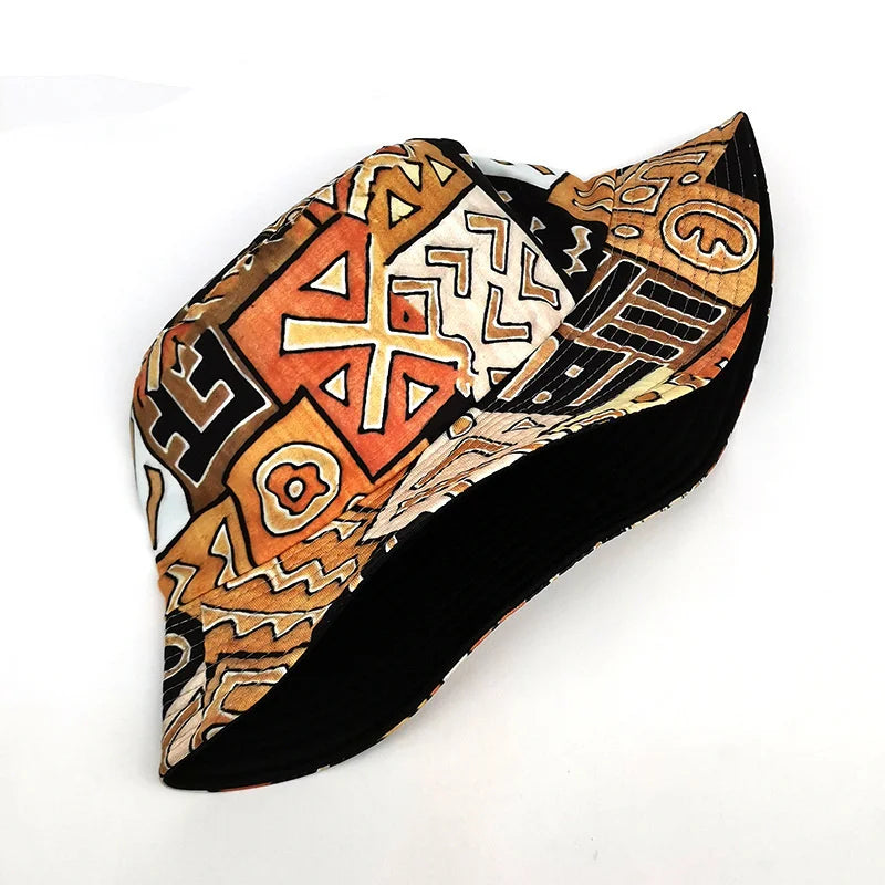 2024 Four Seasons Polyester Geometric Print Bucket Hat Fisherman Hat