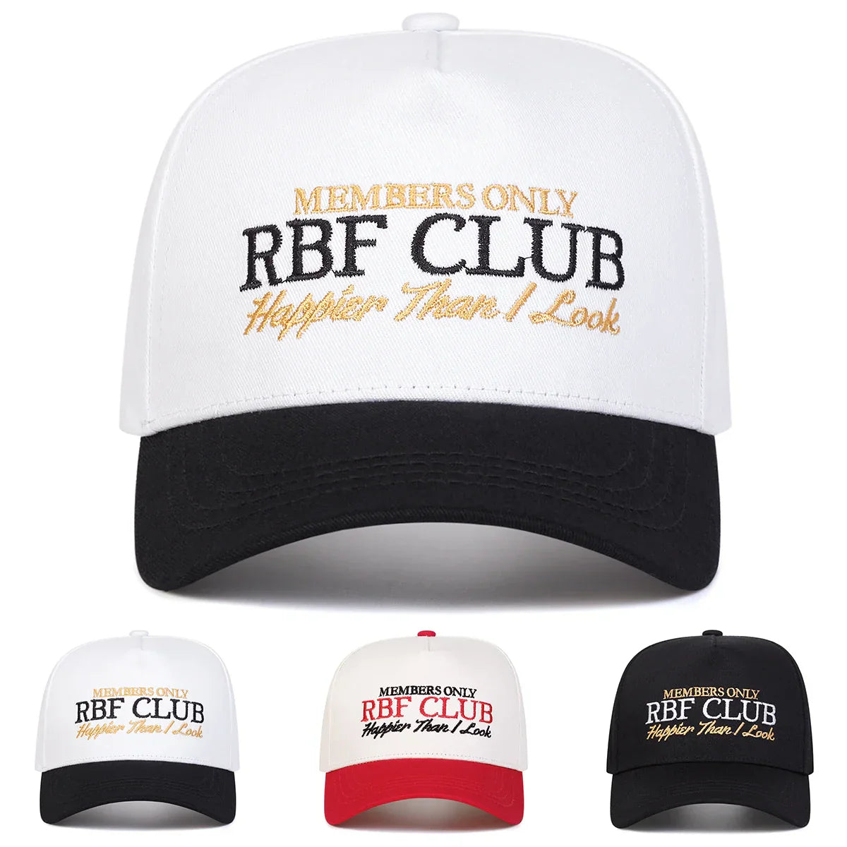 Unisex RBF CLUB Letter Embroidery Baseball Caps
