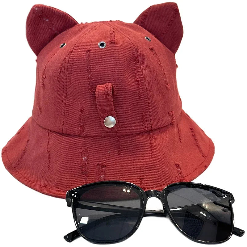 Bucket Hat With Glasses Women Spring Summer