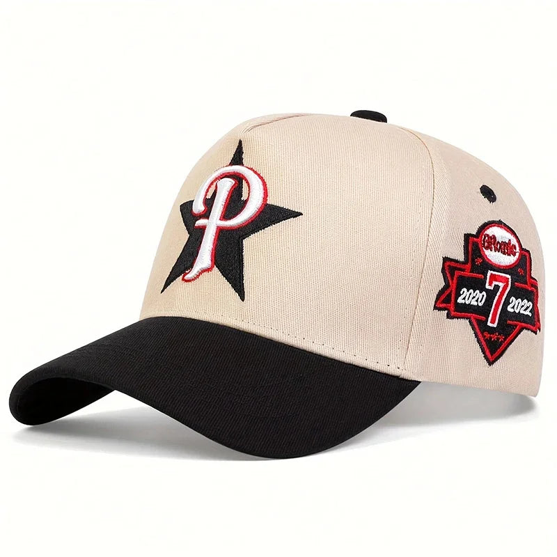 Unisex P letter Embroidery Baseball Caps Sunscreen Hat Sports Cap