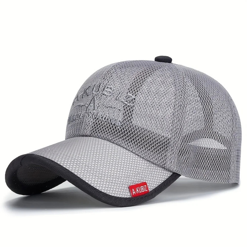 Grid Breathable Men's Fashion Letter Baseball Cap