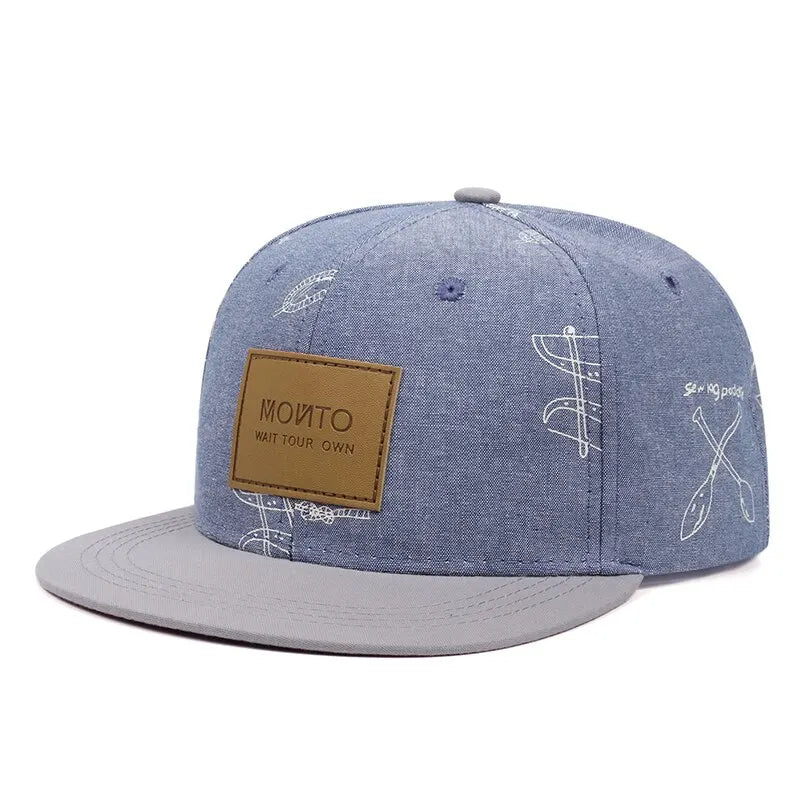 Fashion Men Women Baseball Leather Label Graffiti Letters Hip Hop Caps Unisex Snapback Cap