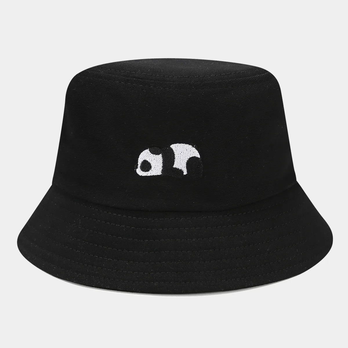 Fashion Cartoon Panda Funny Black White Bucket Hat For Men Women